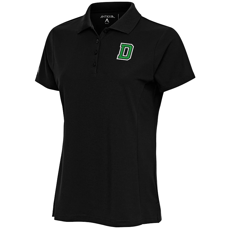 Women's Antigua Black Dartmouth Big Green Legacy Pique Polo