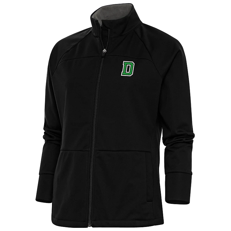Women's Antigua  Black Dartmouth Big Green Links Full-Zip Golf Jacket