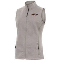 Women's Antigua  Oatmeal Pepperdine Waves Course Full-Zip Vest