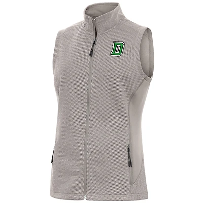 Women's Antigua  Oatmeal Dartmouth Big Green Course Full-Zip Vest