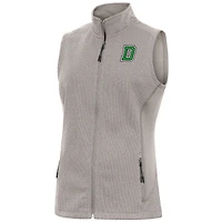 Women's Antigua  Oatmeal Dartmouth Big Green Course Full-Zip Vest