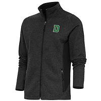 Women's Antigua  Heather Black Dartmouth Big Green Course Full-Zip Jacket