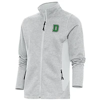 Women's Antigua  Gray Dartmouth Big Green Course Full-Zip Jacket