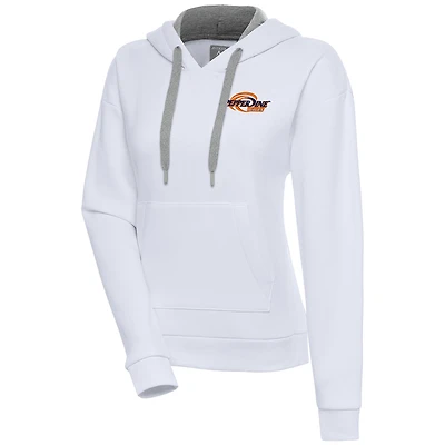 Women's Antigua White Pepperdine Waves Victory Pullover Hoodie