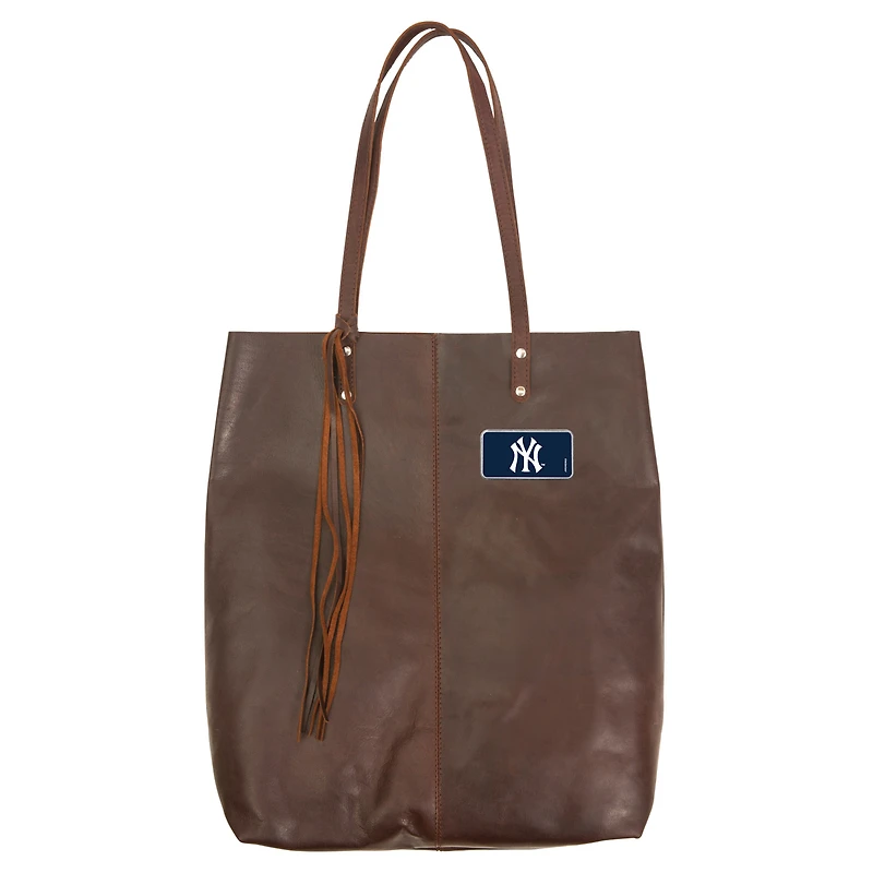 Brown New York Yankees Color Logo Plate Mee Canyon Tote