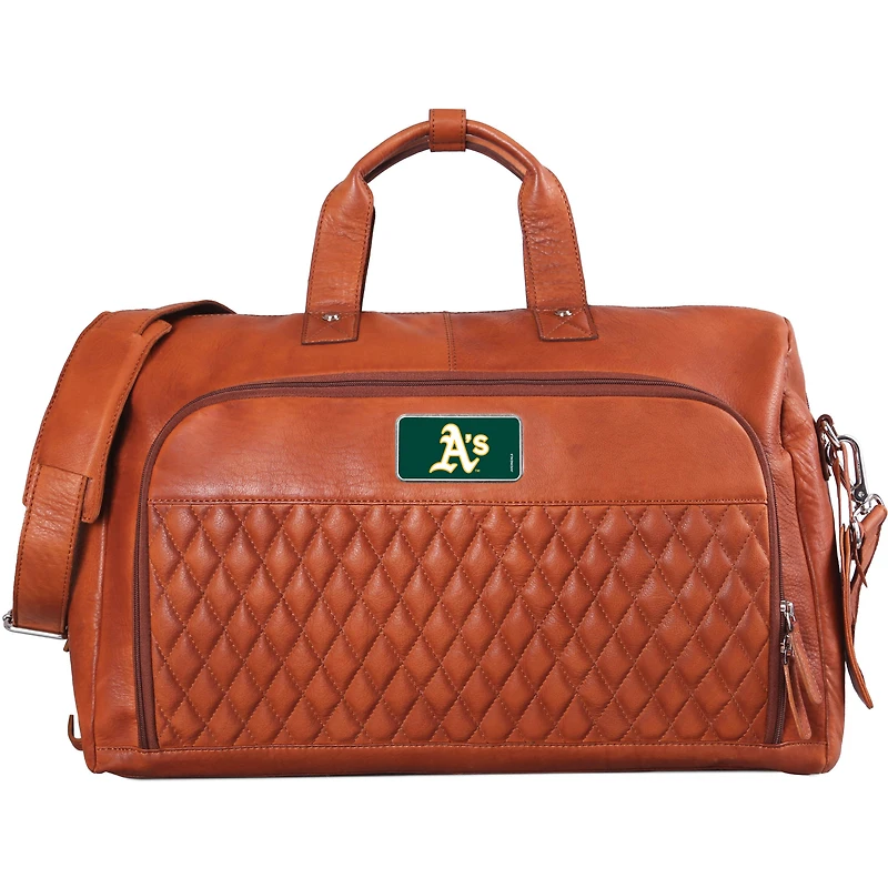 Tan Athletics Color Logo Plate Bell Canyon Zurich Leather Duffel