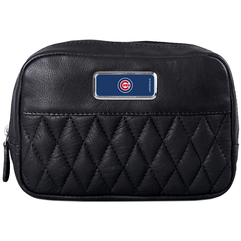 Black Chicago Cubs Color Logo Plate Brea Canyon Zurich Leather Cross Body Bag