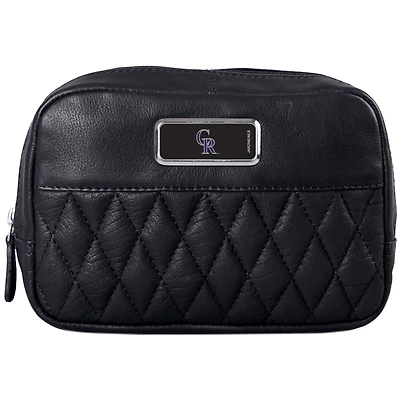 Black Colorado Rockies Color Logo Plate Brea Canyon Zurich Leather Cross Body Bag
