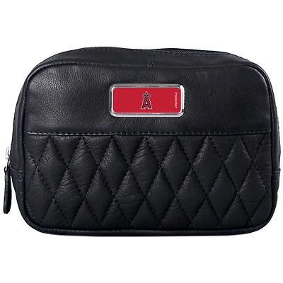 Black Los Angeles Angels Color Logo Plate Brea Canyon Zurich Leather Cross Body Bag