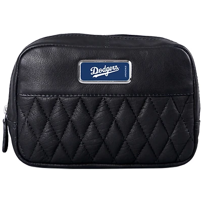 Black Los Angeles Dodgers Color Logo Plate Brea Canyon Zurich Leather Cross Body Bag