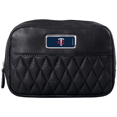 Black Minnesota Twins Color Logo Plate Brea Canyon Zurich Leather Cross Body Bag