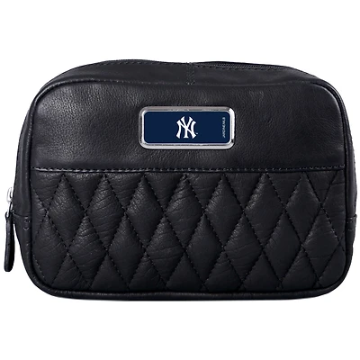 Black New York Yankees Color Logo Plate Brea Canyon Zurich Leather Cross Body Bag