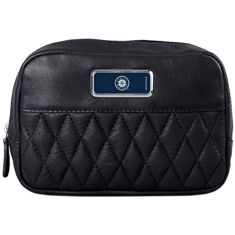 Black Seattle Mariners Color Logo Plate Brea Canyon Zurich Leather Cross Body Bag