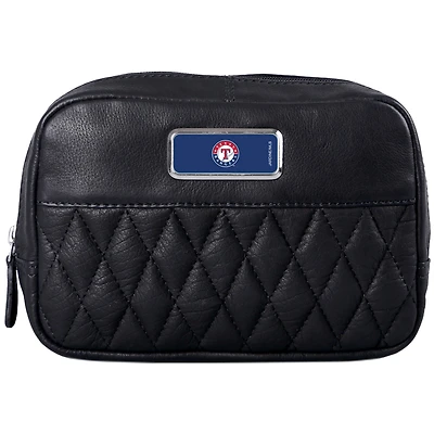 Black Texas Rangers Color Logo Plate Brea Canyon Zurich Leather Cross Body Bag