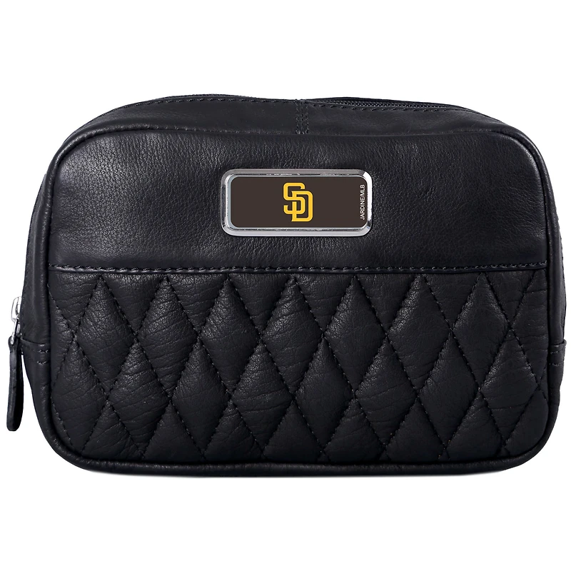 Black San Diego Padres Color Logo Plate Brea Canyon Zurich Leather Cross Body Bag