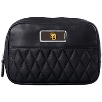 Black San Diego Padres Color Logo Plate Brea Canyon Zurich Leather Cross Body Bag