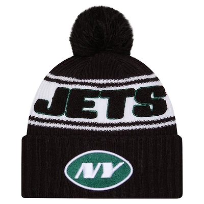 Men's New Era New York Jets 2024 Sideline Cuffed Knit Hat with Pom