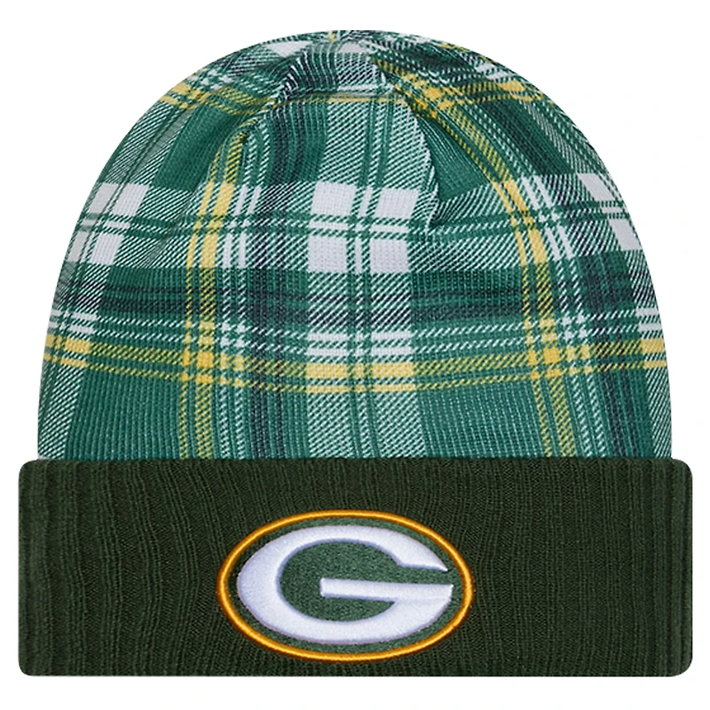 Men's New Era  Green Green Bay Packers Sideline Statement Cuffed Knit Hat