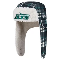 New Era Black New York Jets Sideline Plaid Sherpa Trapper Hat