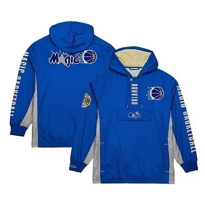 Men's Mitchell & Ness Blue Orlando Magic  Team OG 2.0 Vintage Logo Anorak Windbreaker Quarter-Zip Jacket