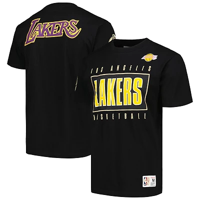 Men's Mitchell & Ness Black Los Angeles Lakers Hardwood Classics Team OG 2.0 Premium Vintage Logo T-Shirt
