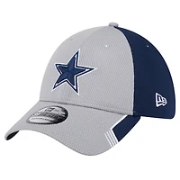 Men's New Era Gray Dallas Cowboys Active Visor Trim 39THIRTY Flex Hat