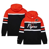 Men's Mitchell & Ness Black/Orange Philadelphia Flyers Head Coach Pullover Hoodie