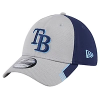 Men's New Era Gray/Navy Tampa Bay Rays Visor Trim 39THIRTY Flex Hat