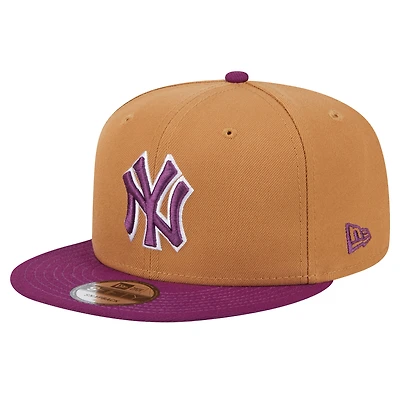 Men's New Era Brown/Purple New York Yankees Color Pack Two-Tone 9FIFTY Snapback Hat