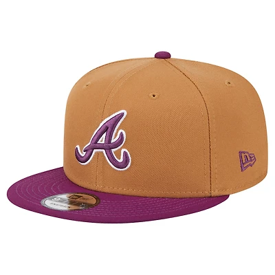 Men's New Era Brown/Purple Atlanta Braves Color Pack Two-Tone 9FIFTY Snapback Hat