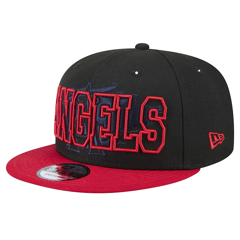 Men's New Era Black Los Angeles Angels Splatter 9FIFTY Snapback Hat