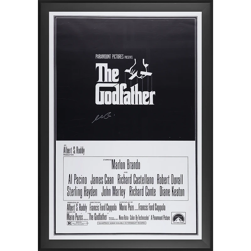 Al Pacino The Godfather Autographed Framed 27" x 40" Movie Poster