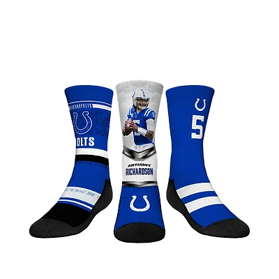 Youth Rock Em Socks Anthony Richardson Indianapolis Colts 3-Pack Crew Sock Set