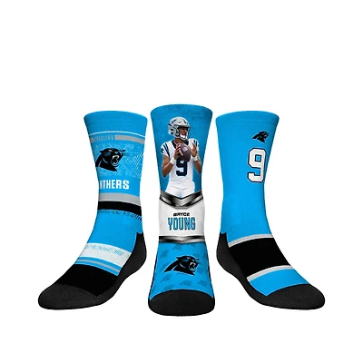 Youth Rock Em Socks Bryce Young Carolina Panthers 3-Pack Crew Sock Set