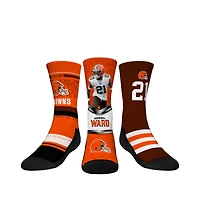 Youth Rock Em Socks Denzel Ward Cleveland Browns 3-Pack Crew Sock Set