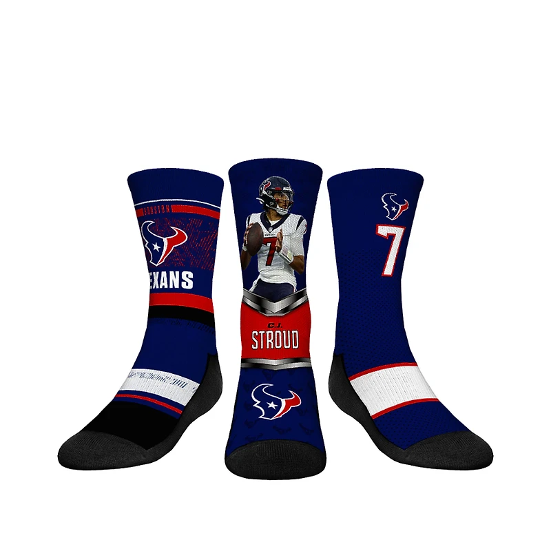 Youth Rock Em Socks CJ Stroud Houston Texans 3-Pack Crew Sock Set