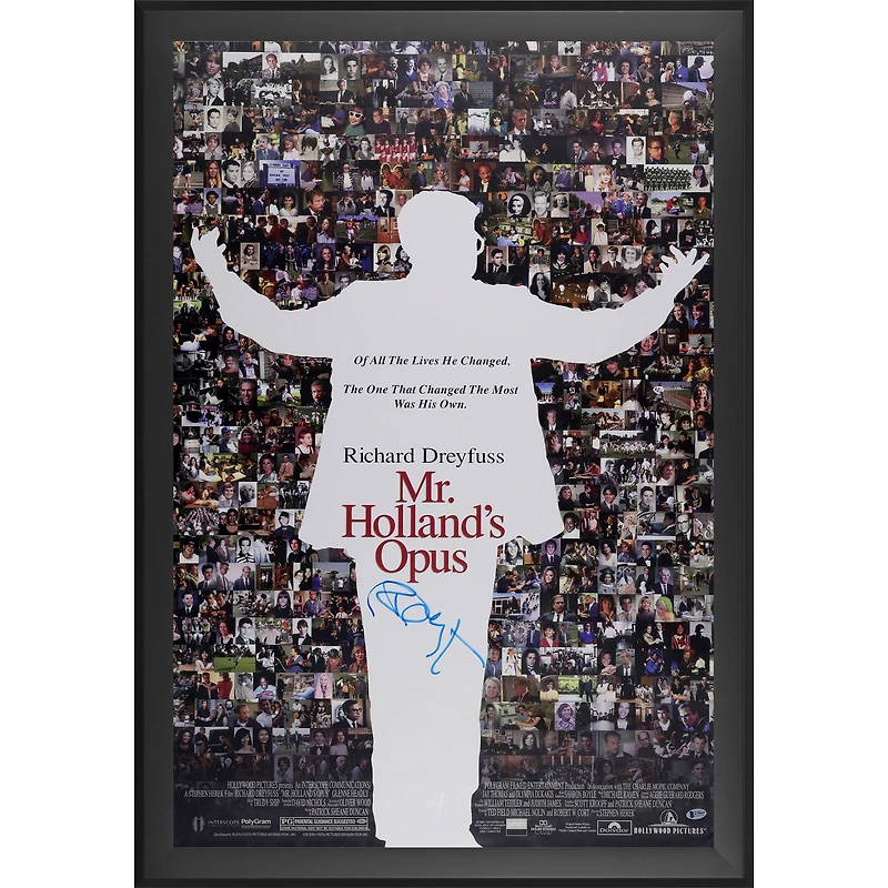 Richard Dreyfuss Mr. Holland's Opus Autographed Framed 27" x 40" Movie Poster - Signed in Blue Ink - BAS