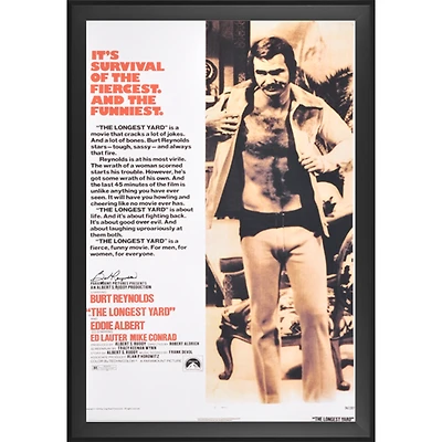 Burt Reynolds The Longest Yard Autographed Framed 27" x 40" Movie Poster