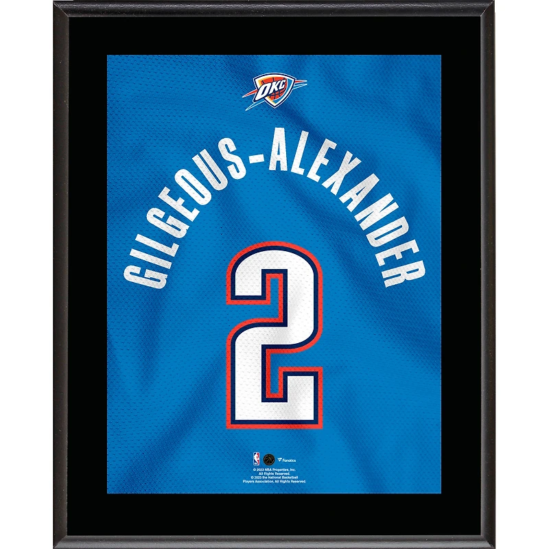 Shai Gilgeous-Alexander Oklahoma City Thunder 10.5" x 13" Jersey Number Sublimated Player Plaque