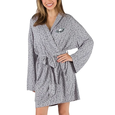Women's Concepts Sport Gray Philadelphia Eagles Frill Hacci Knit Robe