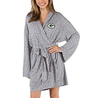 Women's Concepts Sport Gray Green Bay Packers Frill Hacci Knit Robe