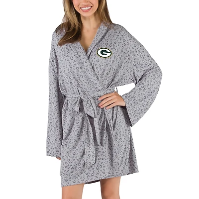 Women's Concepts Sport Gray Green Bay Packers Frill Hacci Knit Robe