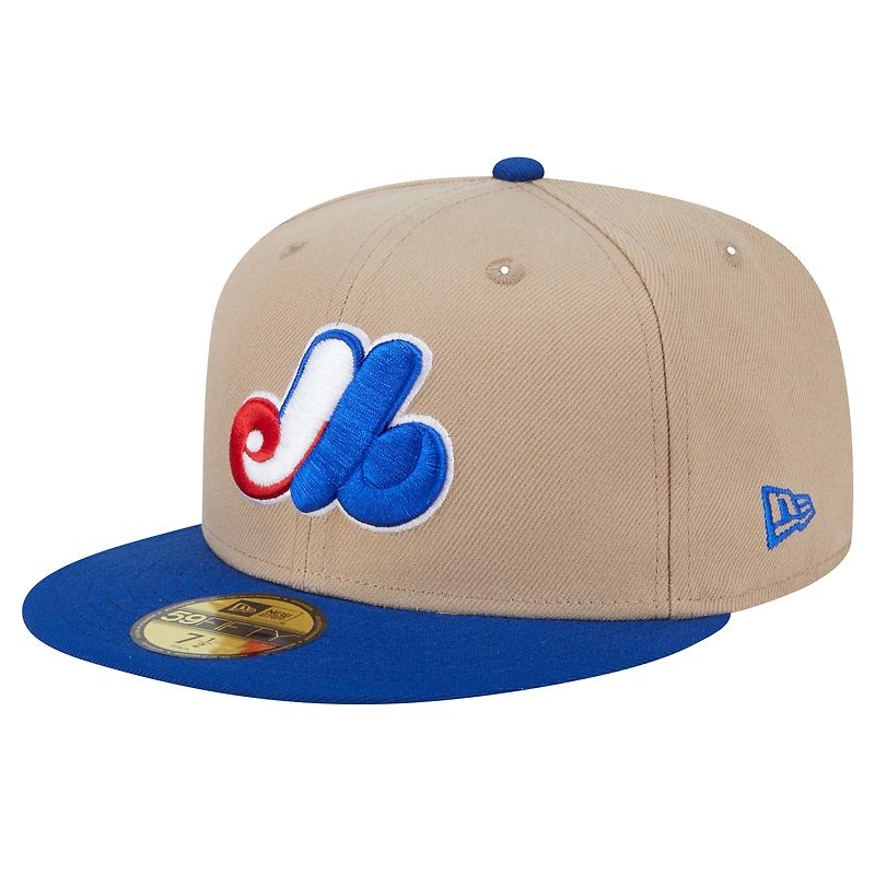 Men's New Era Khaki Montreal Expos 59FIFTY Fitted Hat