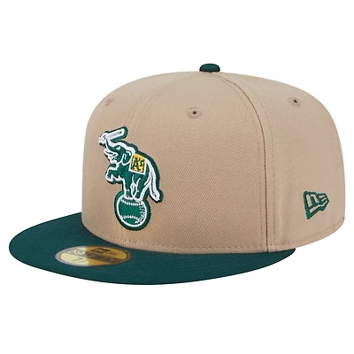 Men's New Era Khaki Athletics 59FIFTY Fitted Hat