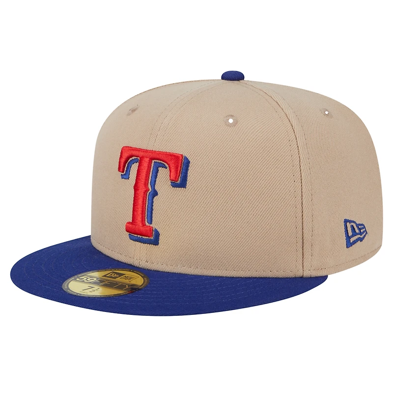 Men's New Era Khaki Texas Rangers 59FIFTY Fitted Hat