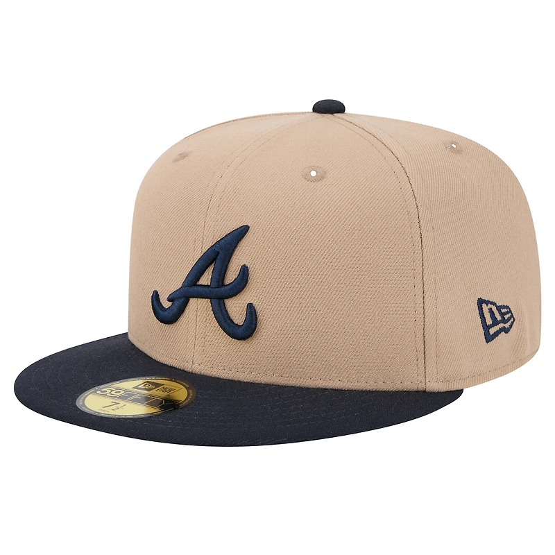 Men's New Era Khaki Atlanta Braves 59FIFTY Fitted Hat