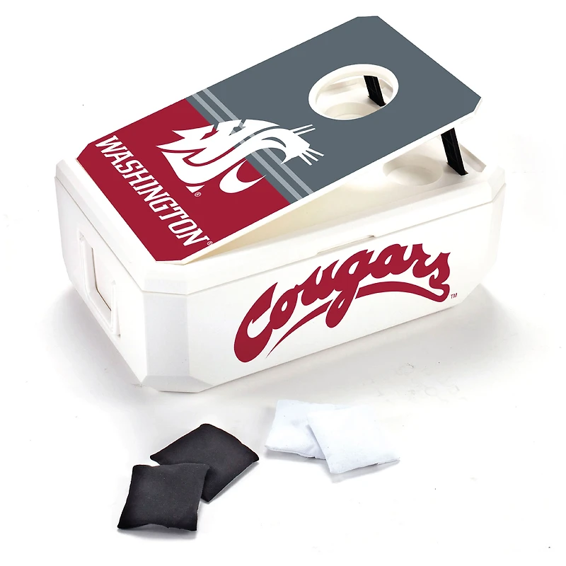 White Washington State Cougars 40-Can Cornhole Cooler
