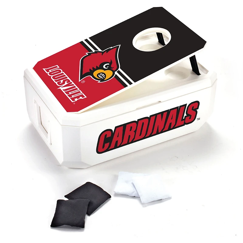 White Louisville Cardinals 40-Can Cornhole Cooler