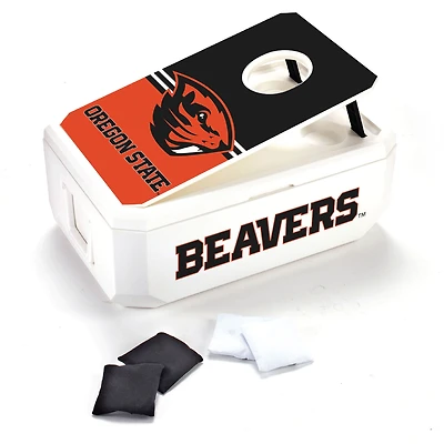 White Oregon State Beavers 40-Can Cornhole Cooler
