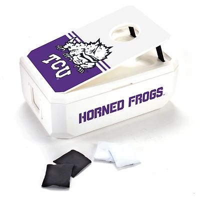 White TCU Horned Frogs 40-Can Cornhole Cooler